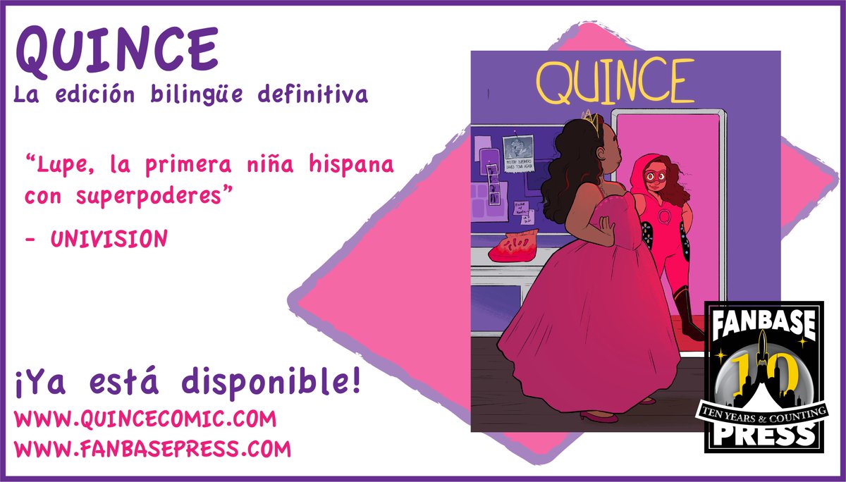 ¡QUINCE ya está disponible en @hooplaDigital en español! (@Fanbase_Press @smkaddy @ProfessorLatinx @DocTeeRoh) #Comics #Quinceañera #superhéroe #KidLit #Latinx #LibComix #EduComix hoopladigital.com/title/13823772