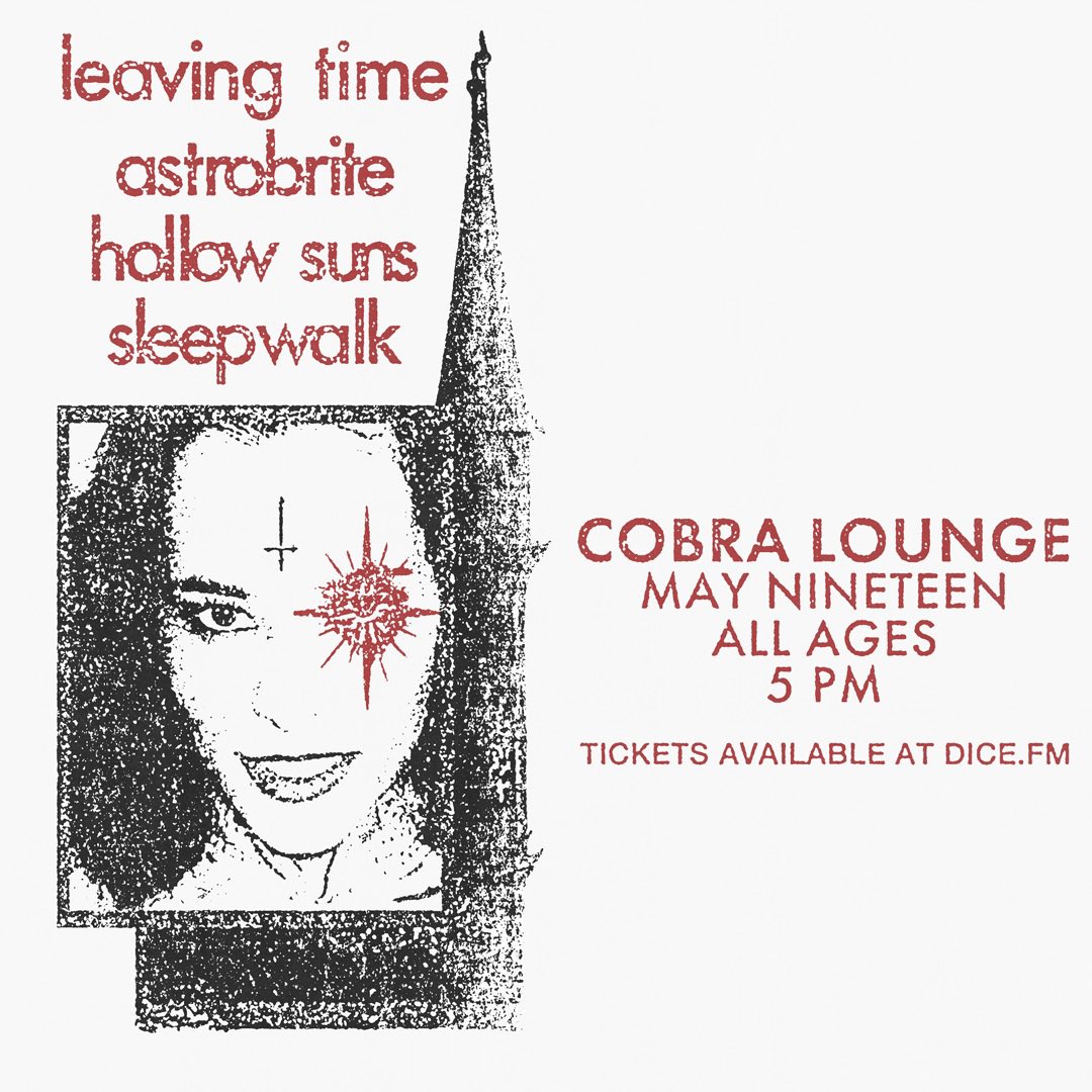 leavingtimeband's tweet photo. 5/19 - Chicago, IL @ Cobra Lounge
5/20 - Toldeo, OH @ The Ottawa Tavern
5/21 - Cleveland, OH @ The Birdhouse
5/24 - Wilkes-Barre, PA @ Guild Hall https://t.co/BMOIQ4BZHg