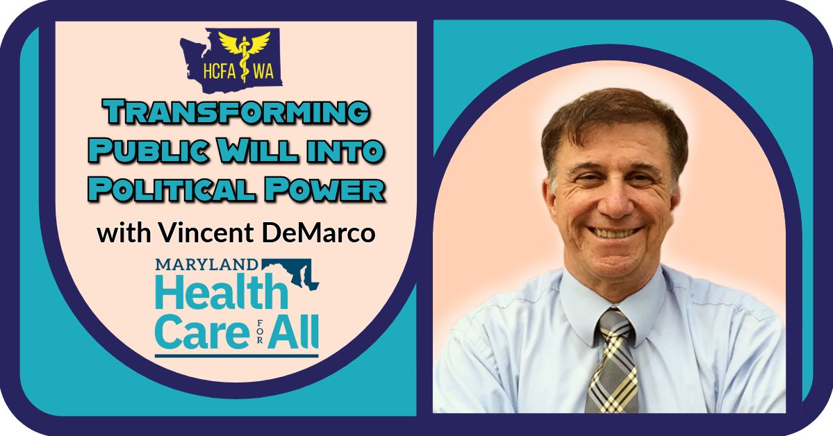 ‘TRANSFORMING PUBLIC WILL INTO POLITICAL POWER’ with Vincent DeMarco from @HealthyMaryland this Wednesday! Link next tweet!

Save the date!

#MedicareForAll #medicare4all #universalhealthcare #singlepayer #savemedicare   #HealthCareIsAHumanRight  #EverybodyInNobodyOut #waleg