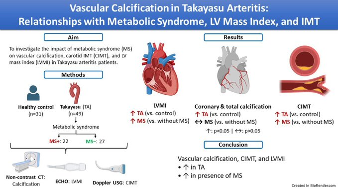 🚨 New pub alert!
#Vascular #Calcification in #Takayasu #Arteritis; Relationship with #Metabolic Syndrome, Left #Ventricular Mass Index and #Intima-Media #Thickness.
Our newest paper published <a href="/HjCardiology/">Hellenic Journal of Cardiology</a> led by <a href="/rizacankardas/">Rıza Can Kardaş</a> <a href="/4fc021c64f83427/">dr.deryayildirim</a>.
sciencedirect.com/science/articl…