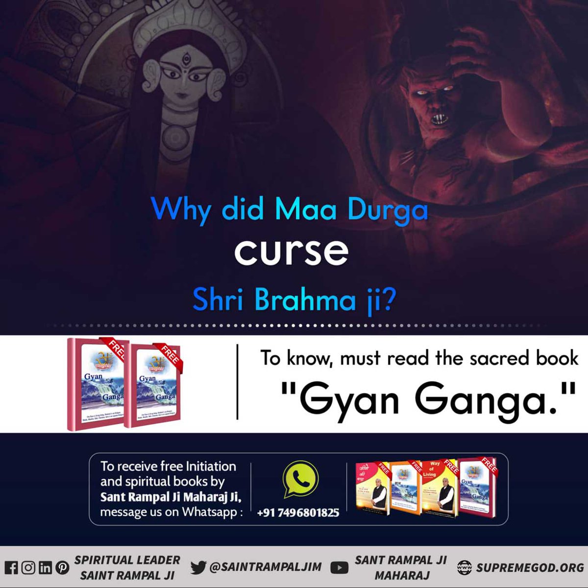 #GodNightFriday
#ऐसे_सुख_देता_है_भगवान
Why did Maa Durga curse Shri Brahma ji?
⏩Must Read The spiritual  book 'Gyan- Ganga'
🌷🙏🌷