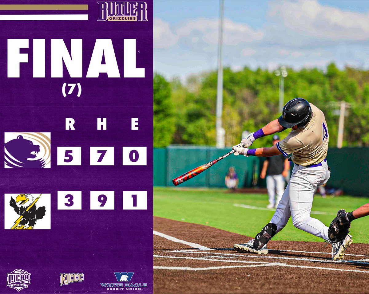 .<a href="/Buco_Baseball/">Butler Baseball</a> snags the win in game one behind a career-high tying 10 K's from Caden Kickhaefer and two RBIs each from Triston Speaker and Cole Murrell

🔢 butlergrizzlies.com/sports/bsb/202…

#RoarGrizz🐻