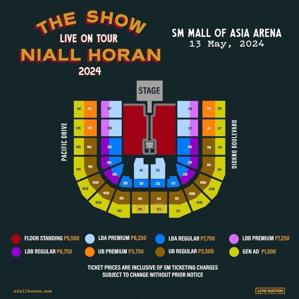 WTS LFB HELP RT PH 

NIALL HORAN THE SHOW LIVE ON TOUR 
MANILA 2024 

VIP Premiere suites 
₱5.5k each 

Meet up at krispy kreme gateway
Physical onhand discounted tickets 

#NiallHoraninManila #THESHOWinManila one direction lb lbb lba genad premium floor standing