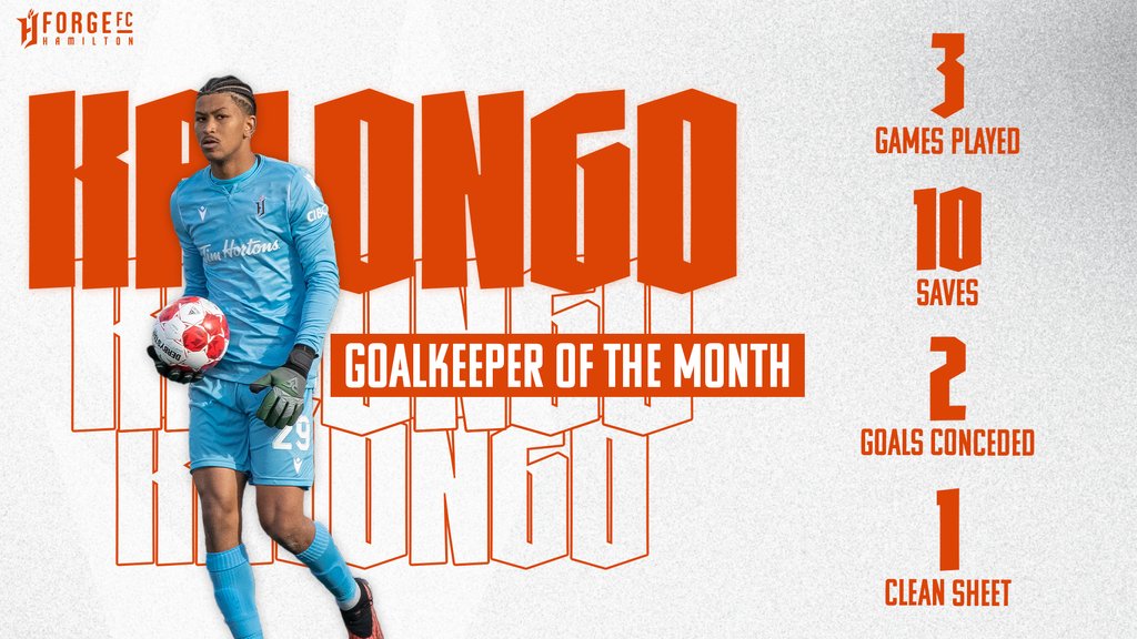 In Kalongo we trust 🫡

@ChrisKalongo picks up the @CPLsoccer Goalkeeper of the Month for April ⭐️🧤

#TogetherWeForge #CanPL