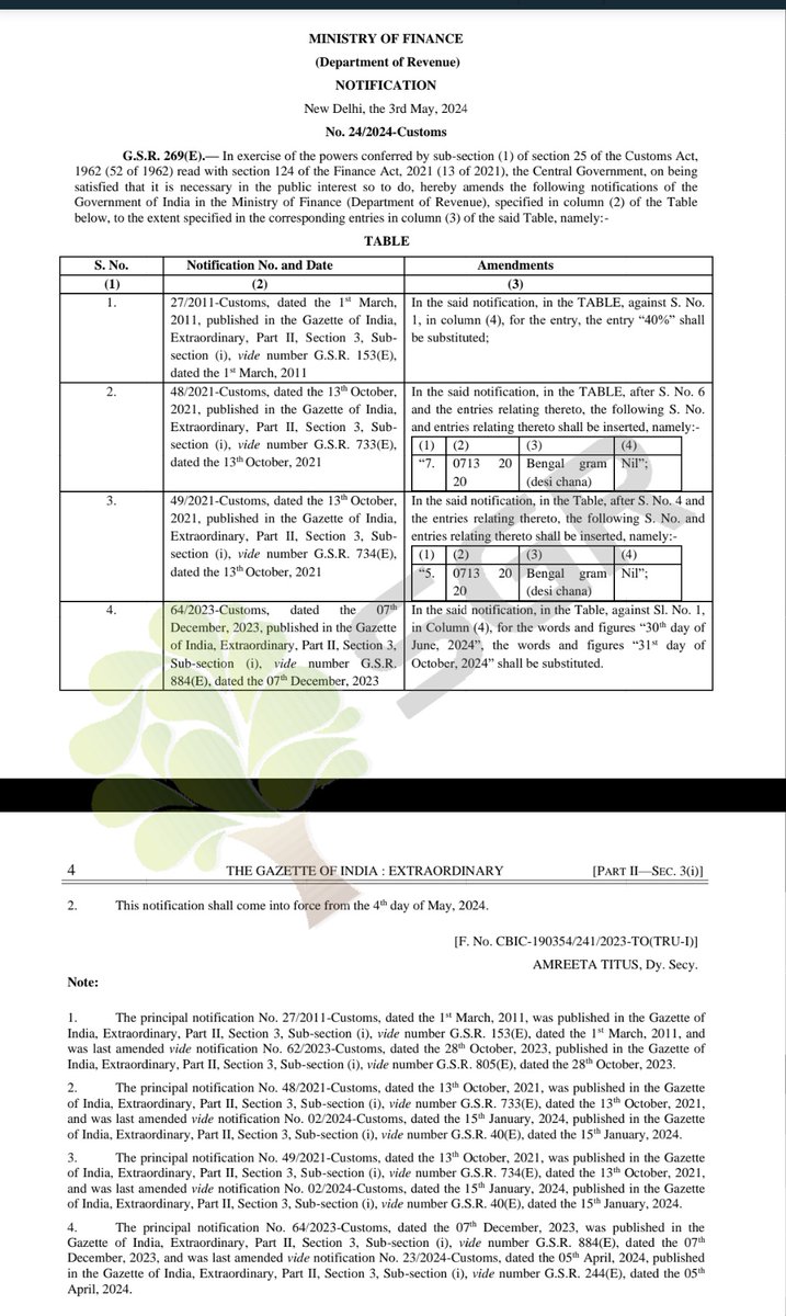 BinodSgr's tweet image. 🇦🇺 Finally suspense is over.
🇮🇳Chana import duty is now NIL.
@ABARES @GrainProducers @AUSGRAINSCONF 
#chickpeas #chana #sgragri
