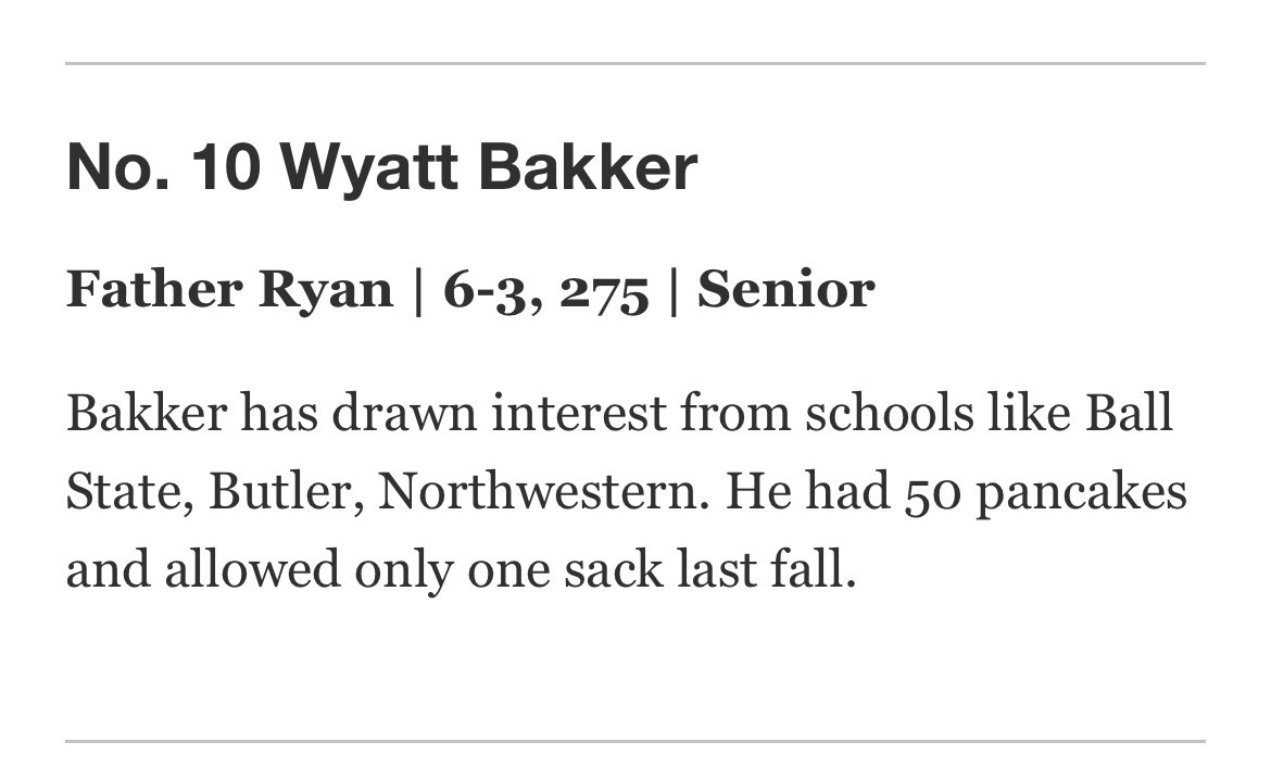 BakkerWyatt's tweet photo. Thankful to be ranked the 10th best returning OL!! Thank you @Cville_Sports for the write up!!       https://t.co/VtRJa8Wa0i

@Tennessean @FRHS_Football @BrianRecto38425 @vudoo54 @TnSparty @CSmithScout https://t.co/rENvuOIV8G