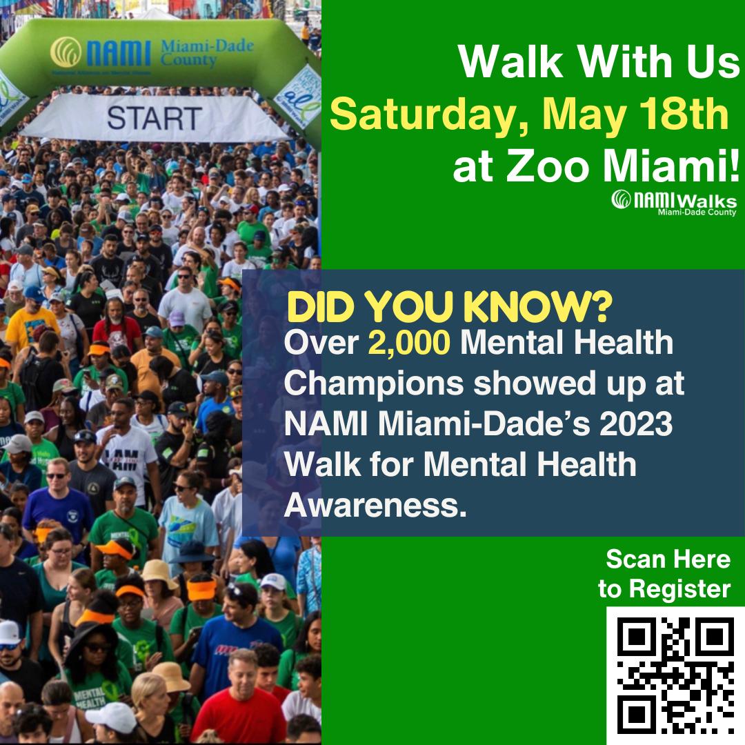 🌟 Register for NAMI Walks Miami-Dade. Are YOU ready to support #MentalHealthforALL! Register at hubs.ly/Q02n2PFT0 and #Walkwithus.

#namimiami #segaltrials #clinicaltrials #miami #mentalhealth #WalkforMentalHealth #JoinTheMovement