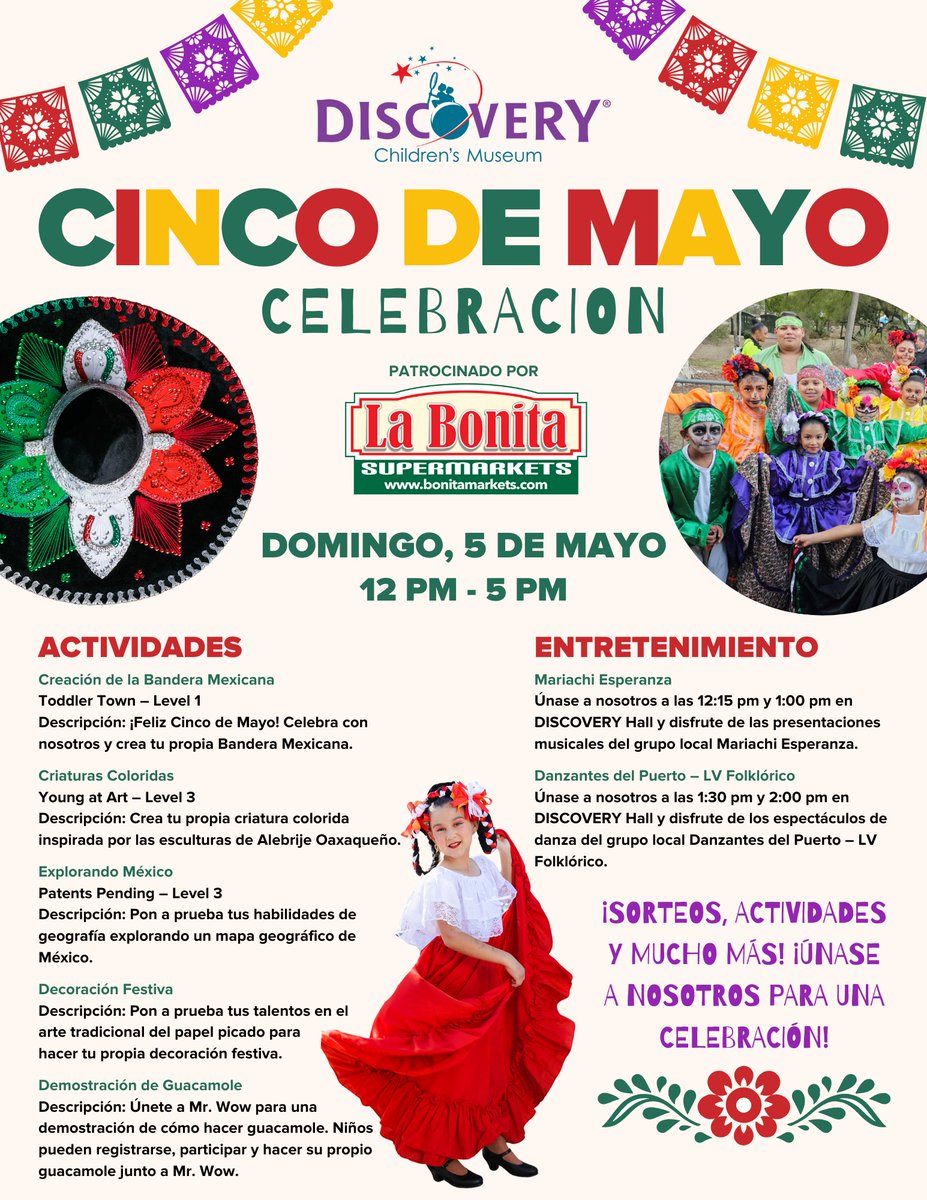 Gear up for a fun-filled Cinco de Mayo celebration this weekend with us. 🎉🇲🇽 Gracias a @LaBonitaMarkets for sponsoring this amazing event. Tap here to learn more: bit.ly/3QjNQC1
