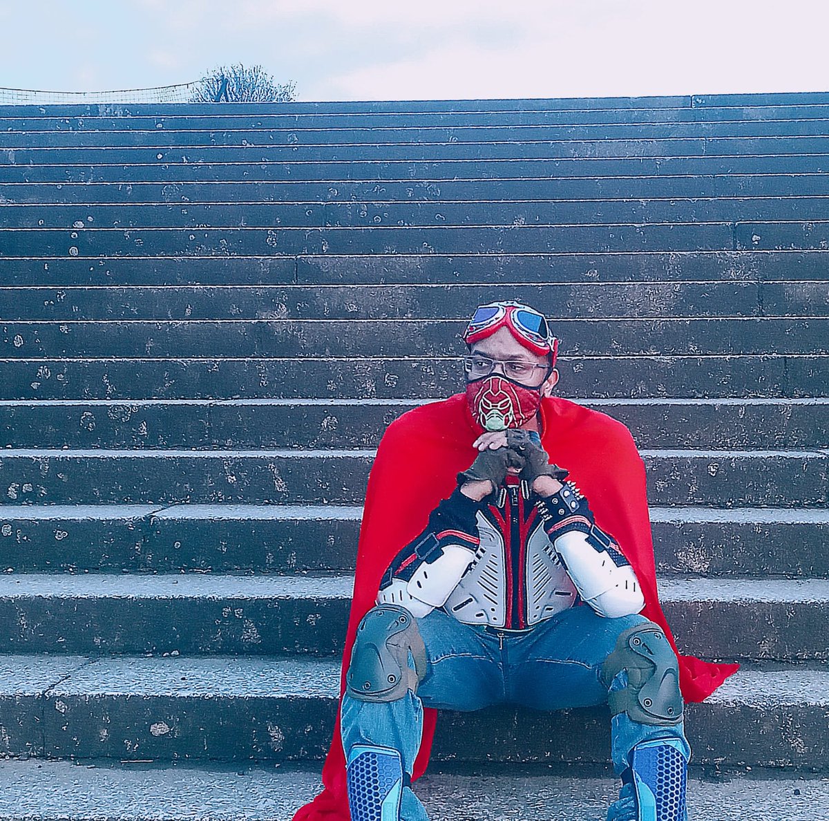 Enjoying the peace!

#MrGrimezPoetWarrior #SouthLondon #CrystalPalace #CrystalPalacePark #Atmospheric #April2024 #Imagination #ArtisticPhoto #Utopia #Peace #EnjoyingThePeace #MaskedPoet #MaskedWarrior #SpiderMan #Ermac #TheThinker #RedCape #Armour #KneePads #Art