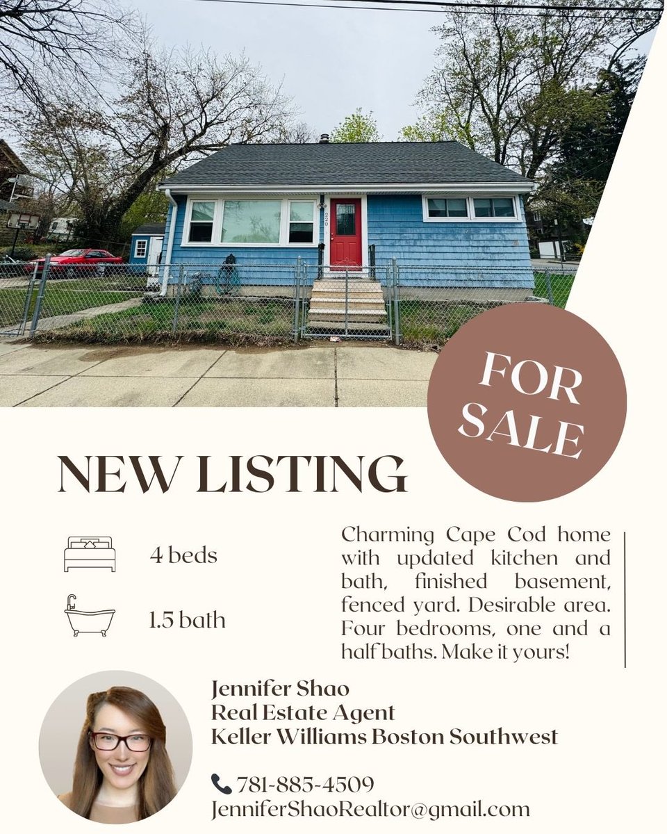 🏡 NEW LISTING! 

📞Text | call 781-885-4509

220 Glenellen Rd, West Roxbury, MA 02132

Listed by:
Jennifer Shao,
Keller Williams Realty Boston Southwest

#SellerAgent #RealEstate  #HomeTour #PropertyTour #HouseForSale
#HomeListing #HouseHunting
#dreamhome #HomeBuyer
#Luxury