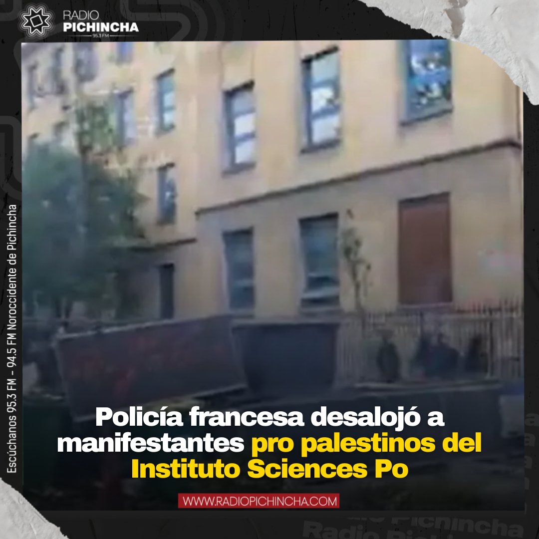 🌎#ElMundo | Los estudiantes recriminaron al instituto francés por apoyar a Israel en su ataque genocida a la Franja de Gaza. Los detalles⬇️ radiopichincha.com/policia-france…