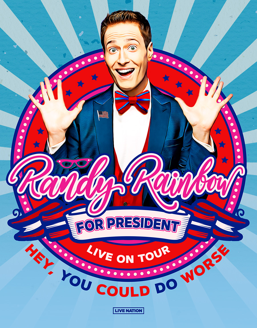 THIS SUNDAY ✨ @RandyRainbow returns to the Paramount! Randy is back with his unique brand of parody and political spoofs that have garnered him worldwide acclaim and four consecutive EMMY nominations 🙌 Show @ 7:30 PM | Doors @ 6:30 PM 🎫 bit.ly/3xYnSxA