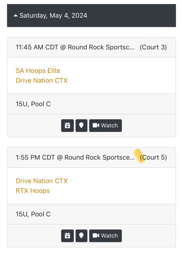 Here is my schedule for this weekend! In the @AlamoCityHoops1 Centex hoopfest! @DriveNationCen1.