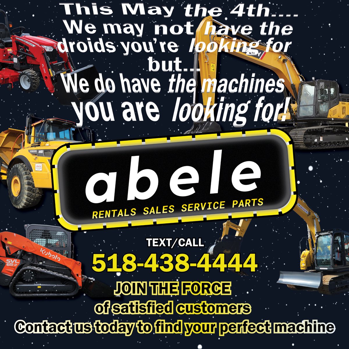 This May the 4th, join the alliance of satisfied customers. Discover machinery that's out of this world! #StarWarsDay #FutureIsNow