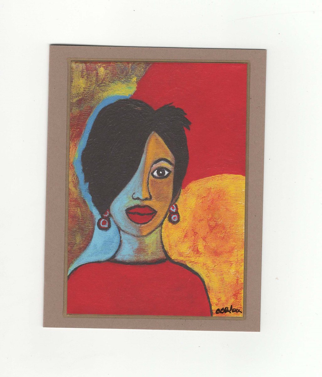 African American Woman Art Blank Note Card tuppu.net/755595f8 #Etsy #noteworthycrafts #BlackWomanArt
