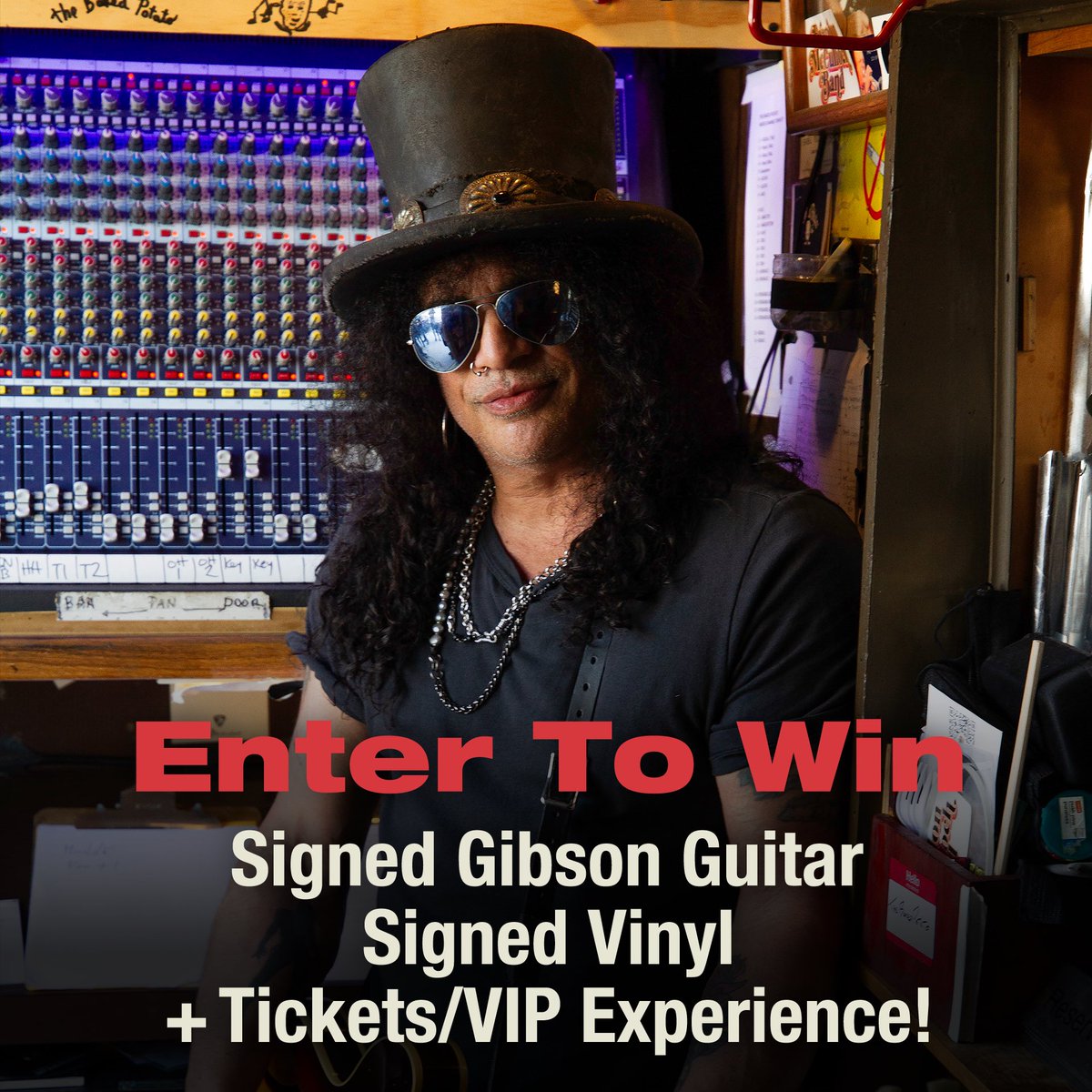 Slash's tweet photo. Don’t forget to enter to win the ultimate ‘Orgy of the Damned’ Slash Sweepstakes! Click the link in bio now to register to get a chance to win 
Signed Gibson Guitar 🎸
Signed Vinyl 🎵 🎛️💿
+ Tickets/VIP Experience! 🎟️🎟️🎩🍻🍻
 #slashnews https://t.co/1Dh5g9dBgw