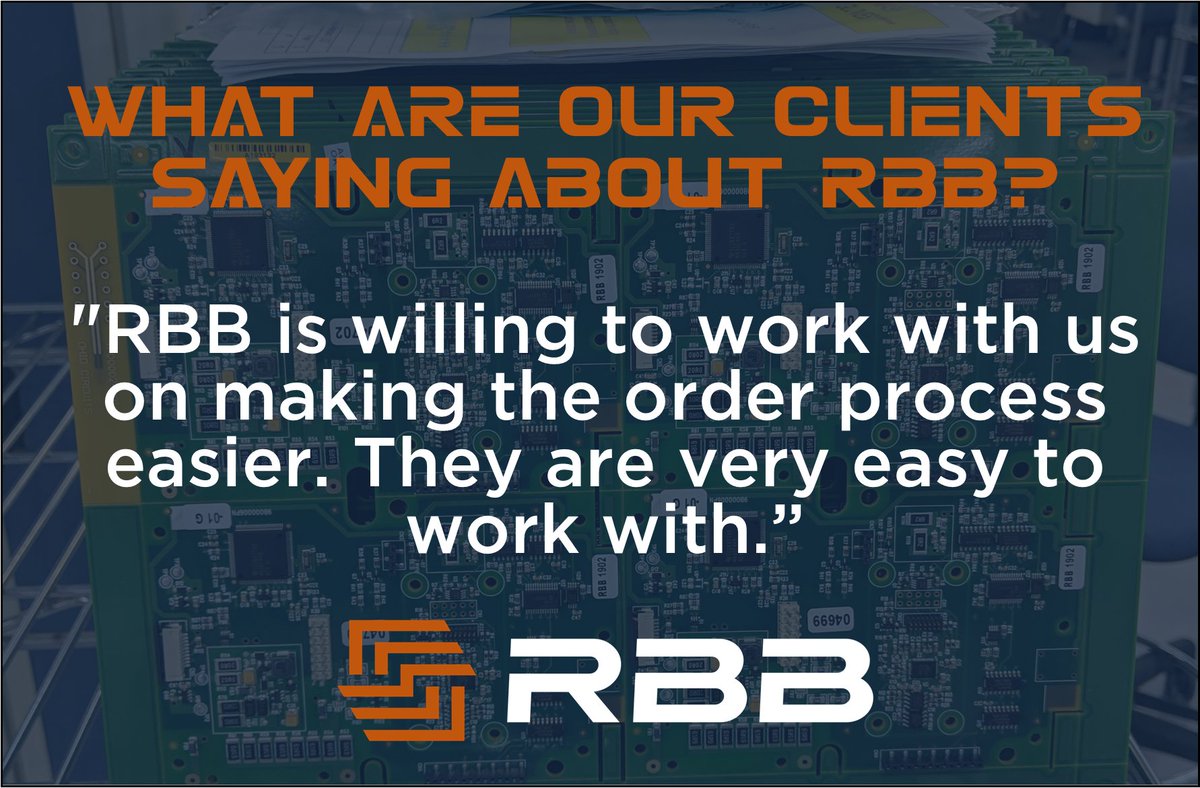 What are our clients saying about RBB? Check this out! #clientfeedback #testimonial #greatteam #PCBA #electronicsmanufacturing #feedbackfriday hubs.ly/Q025vSrv0