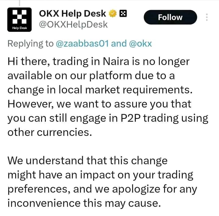 OKX one of the biggest crypto exchanges has removed Naira from the p2p market.😒 you see this country called Nigeria eh...it's a mess.

The animal kingdom is better than Nigeria's terrorist state and the Fulani one Ñigeria goat is proud of the Zoo.
What a shame to E-RATS!