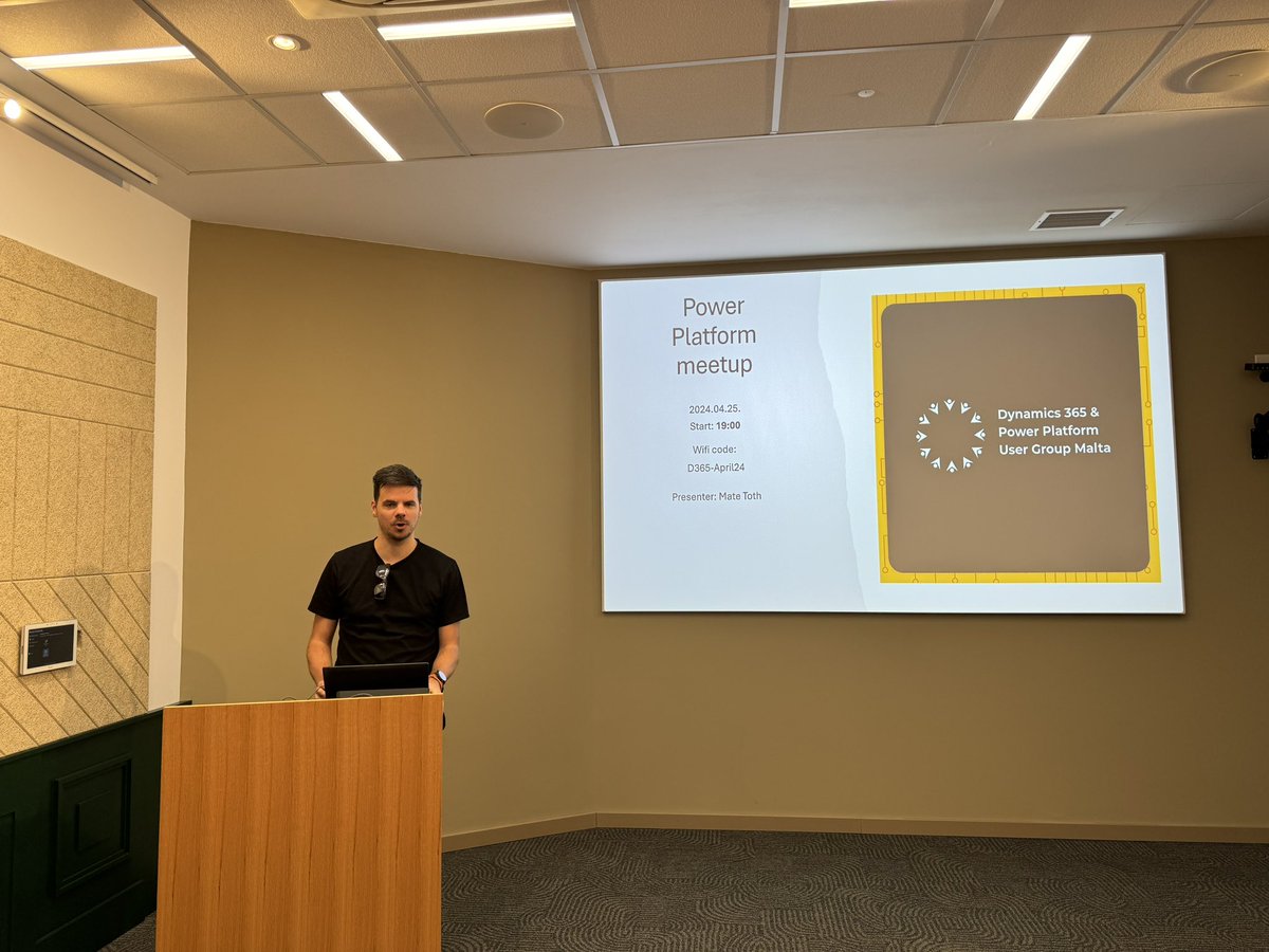 We have been looking for speakers to speak at the Dynamics 365 and Power Platform User Group Malta monthly physical meetup

It was awesome to have Mate Toth travel from Budapest to Malta to join us at our physical meetup and present on Copilot Studio

1/3