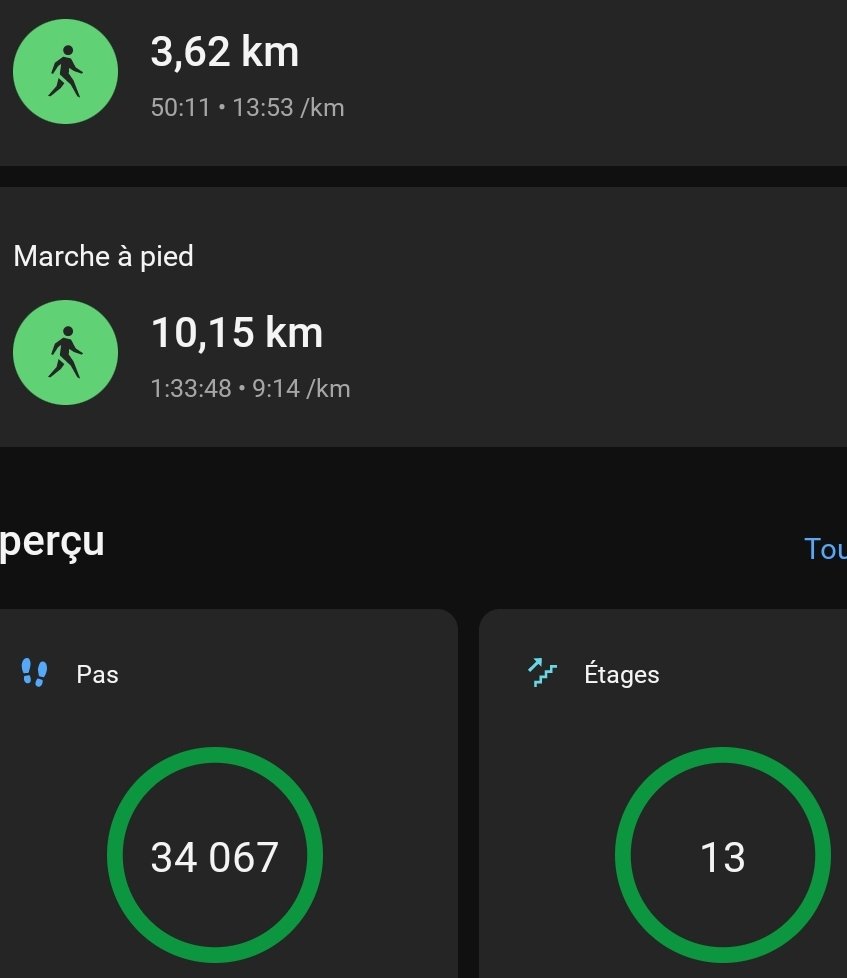 Mes pas et activités du jour 💫 @Lucy51602801 @yoelegicorrer1 #YoElegiCorrer #garmin #fenix7xSolar #sportludo @garminfrance @garmin #maigrir #sport #instafitness #athlete #marche #marcheur #courreur #instamood #yoelegicorrer #fitness #fit