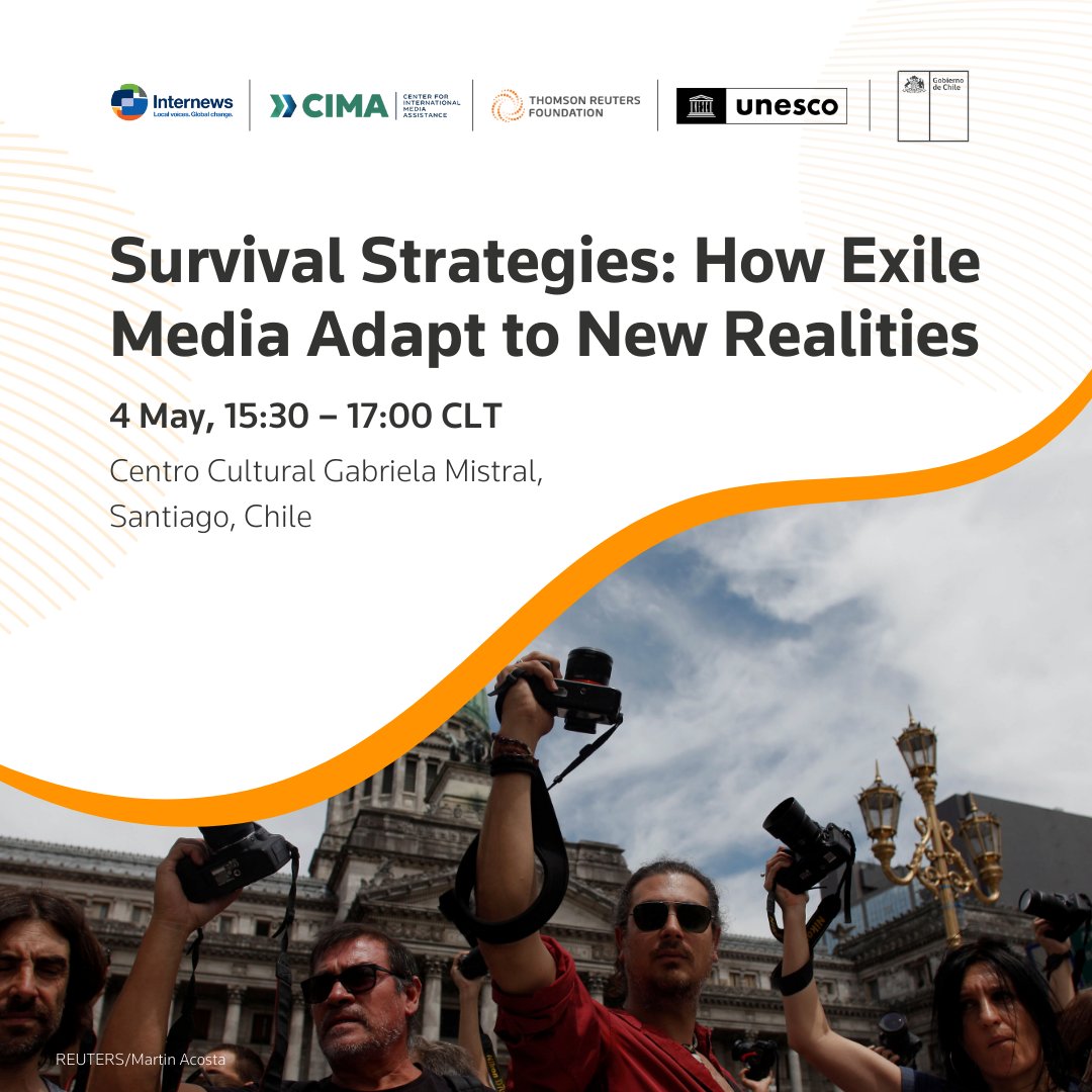 🌎 Threats of harassment, imprisonment, violence & death are pushing scores of journalists into exile. Join our research experts & partners for a @UNESCO #WorldPressFreedomDay side event exploring trends & solutions + our newest report on exiled media: bit.ly/3JJodHl.