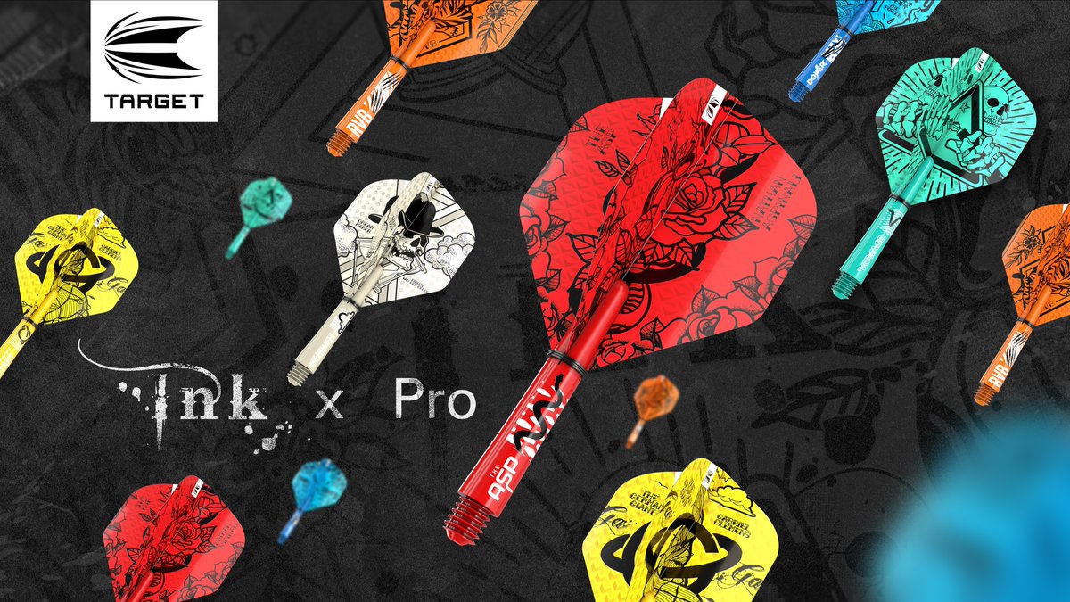 Designed to represent your favourite players, these are the Ink x Pro range flights and shafts 🔥 Which would you rock on your darts? 🔗: bit.ly/3LoDa2A #TeamTarget