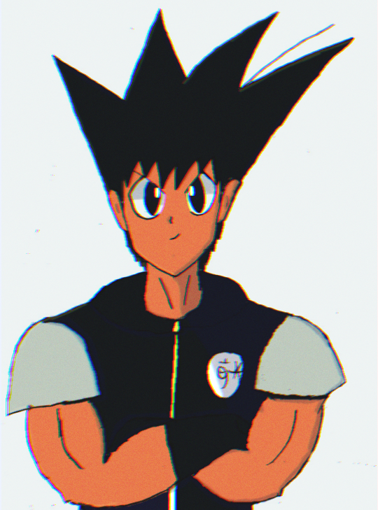 #ocart
This is my oc arago kazemaki in 90s anime style