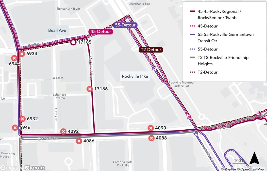 🚧🚌ICYMI🚌🚧
Due to the @Rockville411 VisArts Festival, @RideOnMCT Routes 45, 55 and T2 will experience🚧 detours🚧from Friday, May 3 at 7:00am through Sunday, May 5 at 9:00pm.
#weekend @Metrobusinfo @311MC311 #rockvillemd #montgomerycountymd