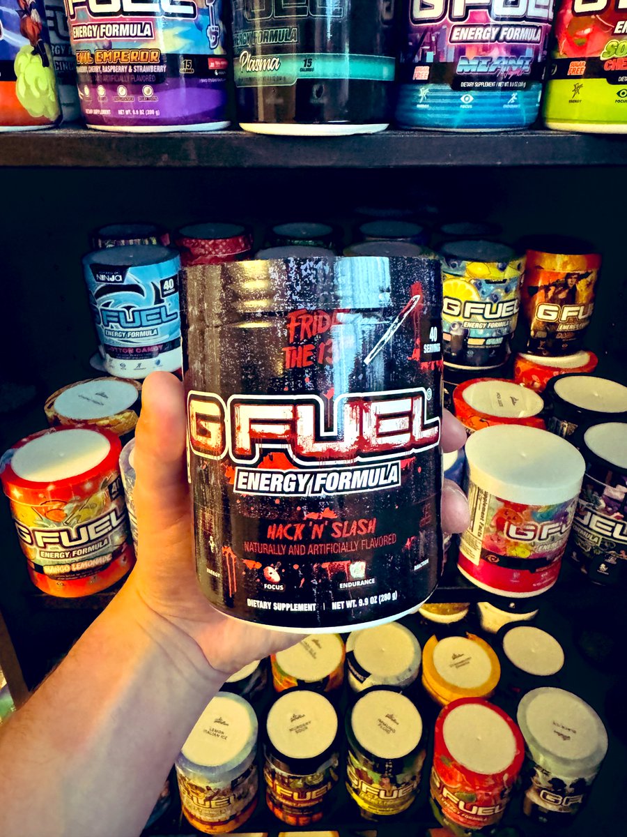 Who needs some Hack N Slash!? Let us know in the comments!

Who can name all of the #GFuel tubs in this pic?