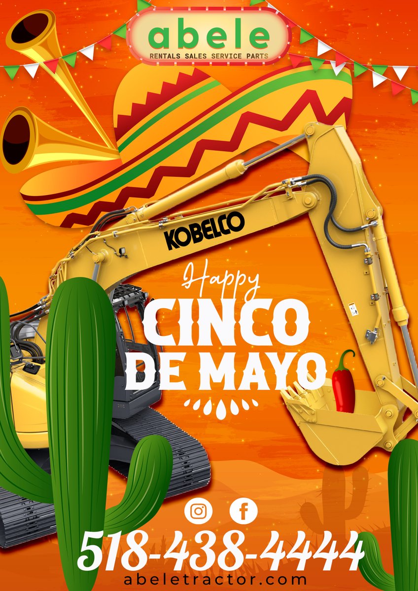 Happy CINCO DE MAYO! We're taking a moment to wish everyone a vibrant and joyous Cinco de Mayo! While we're out celebrating today, rest assured we'll be back, bright and early Monday morning, ready to help with all your equipment needs.