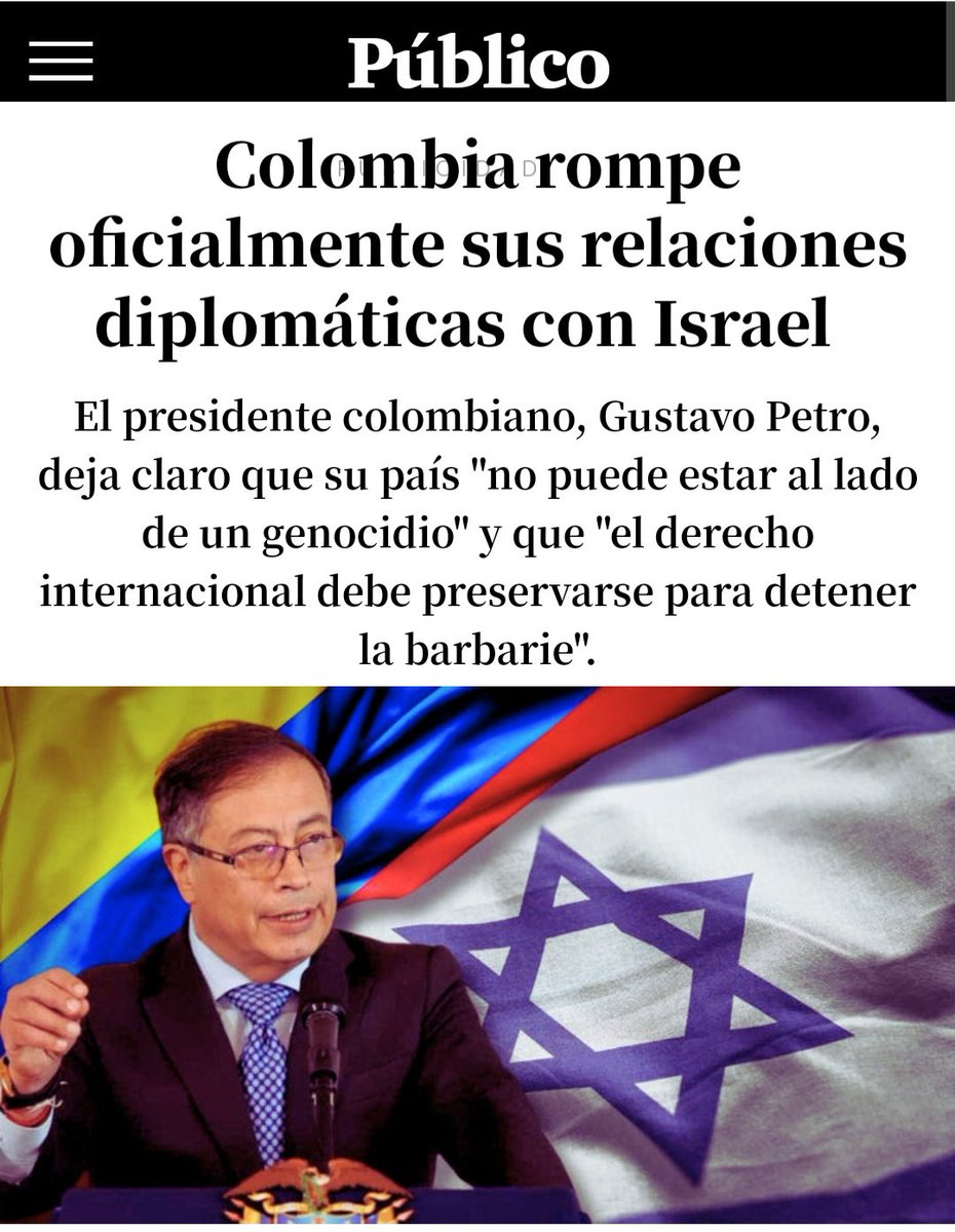 El Estado de Israel tiene que dar ejemplo de paz, es la cuna del cristianismo que profesa el amor a propios y extranjeros. Pero quienes hoy bombardean edificios, hospitales y despedazan niños en Gaza serían los mismos que crucificaron al Cristo. Colombia no apoya genocidios.