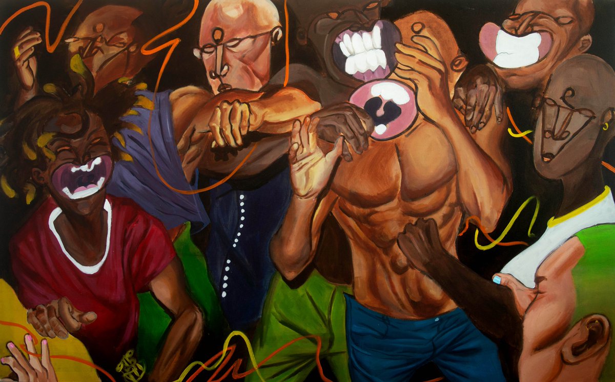 'Dancing Till We Die' Acrylic on canvas 36 inches x 60 inches (2022)