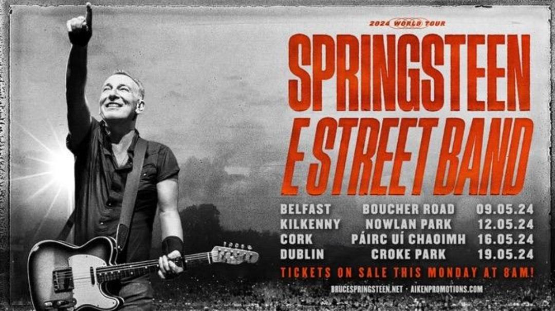 A friend can't make Springsteen in Cork this month. 
<cough> I CAN! 🎊

WOOHOOOOO!!!! 

First time: 1978
This time: 2024
Many in between!  
(The drive Kerry to Cork  & back that night will be a killer)