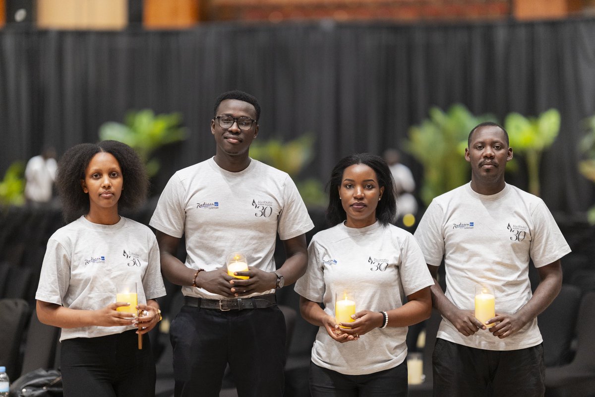 Today, the management and staff of #RadissonBluKigali and #ParkInnbyRadisson gathered to pay respect and honor the victims of the 1994 Genocide against the Tutsi. We also laid a wreath at the @Kigali_Memorial burial place. #Kwibuka30 #RadissonHotels #KigaliConventionCentre