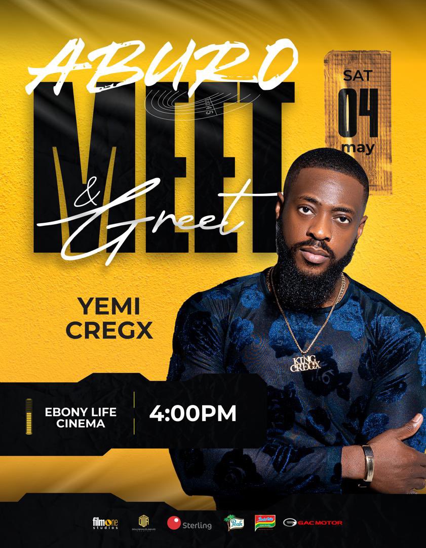 My beloved Cregx force and Cregx fanmilies, tomorrow is another beautiful day to watch Aburo so pls join me at Ebonylife by 4pm. . I will select at random and give out 20tickets to fanmilies to come see the movie with me tomorrow. 🫶🏼❤️
