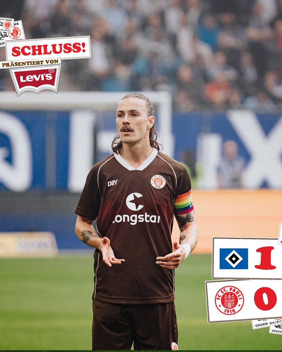 Keine Punkte im Volkspark. Der HSV gewinnt mit 1:0 und holt sich den Sieg im Derby. 

#fcsp #hsvfcsp | Präsentiert von @LEVIS