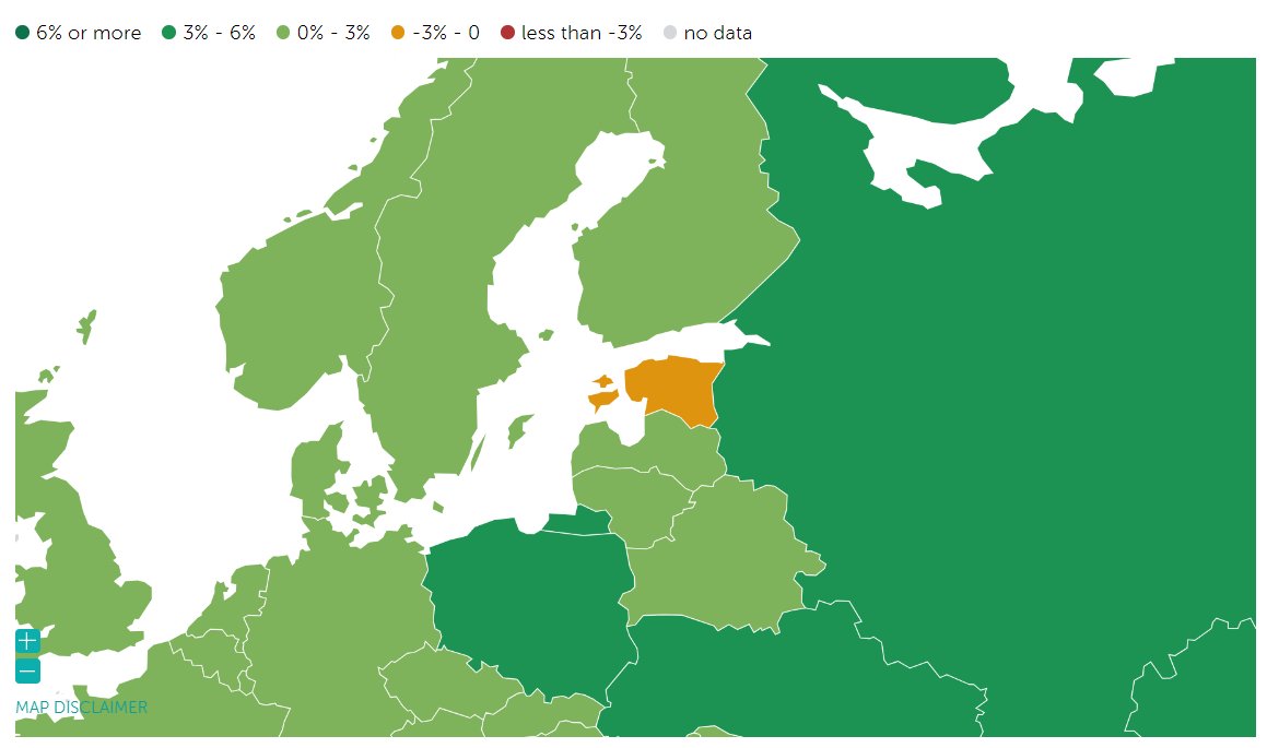 Siim Pohlak, Riigikogu liige: "Kui rahvas ei karista valimistel Reformierakonda, karistab Reformierakond peale valimisi Eesti rahvast. Kindlate kätega on Eesti majandus juhitud Euroopa sügavaimasse auku."  Pildil on GDP tegelik kasv 2024 aastal. Allikas: imf.org/external/datam…