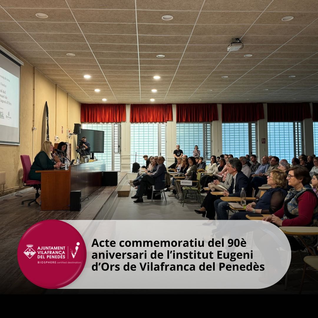 VilafrancaAj's tweet photo. 🎓L'alcalde @FRomeroGamarra, i la regidora d'Educació, @gemmaromeu han assistit aquest vespre a l'acte central commemoratiu del 90è aniversari de l' @Ins_Eugeni, un homenatge a la comunitat educativa, autèntica protagonista d’aquesta llarga trajectòria.
#Vilafranca #capitaldelvi https://t.co/Jo3J83G4T9