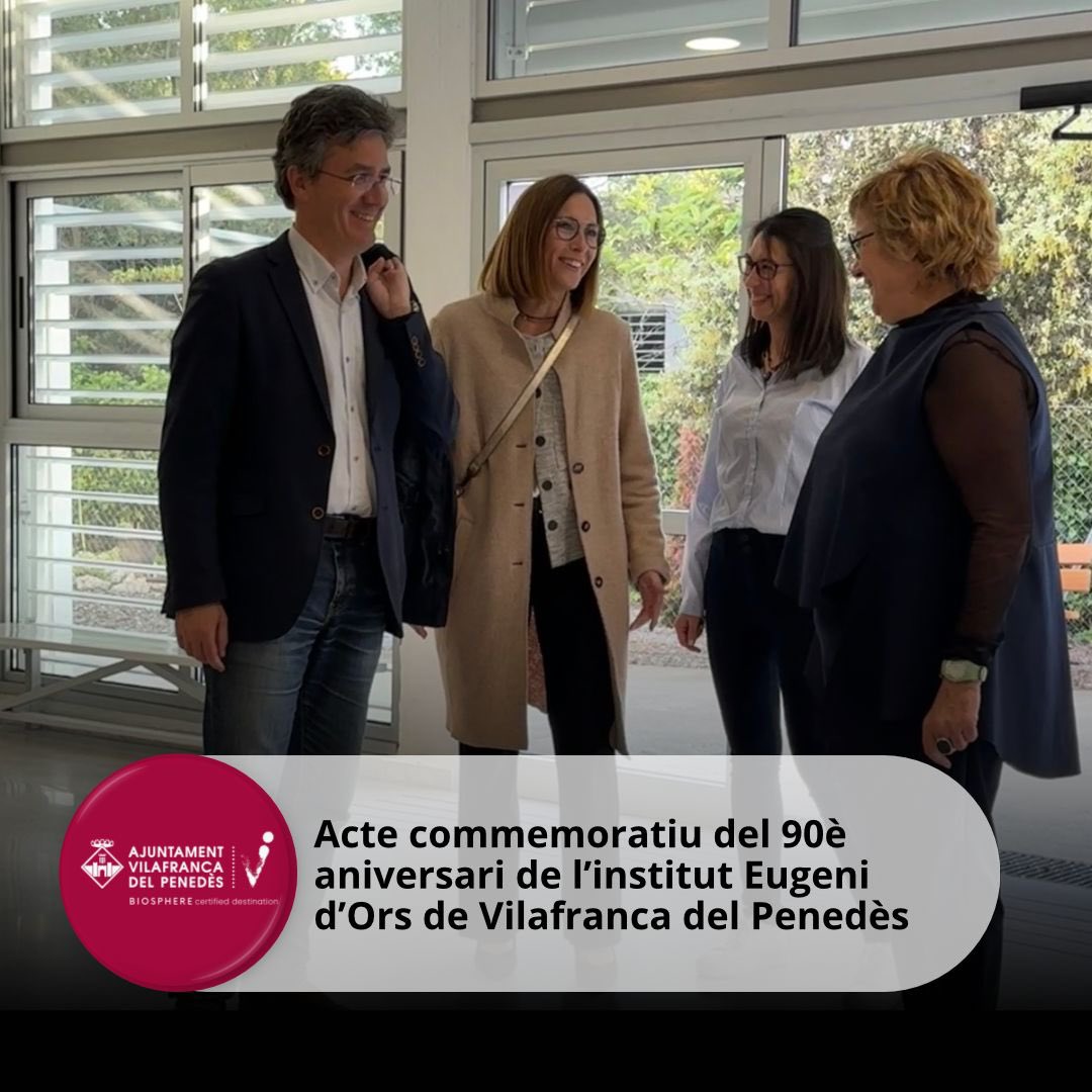 VilafrancaAj's tweet photo. 🎓L'alcalde @FRomeroGamarra, i la regidora d'Educació, @gemmaromeu han assistit aquest vespre a l'acte central commemoratiu del 90è aniversari de l' @Ins_Eugeni, un homenatge a la comunitat educativa, autèntica protagonista d’aquesta llarga trajectòria.
#Vilafranca #capitaldelvi https://t.co/Jo3J83G4T9