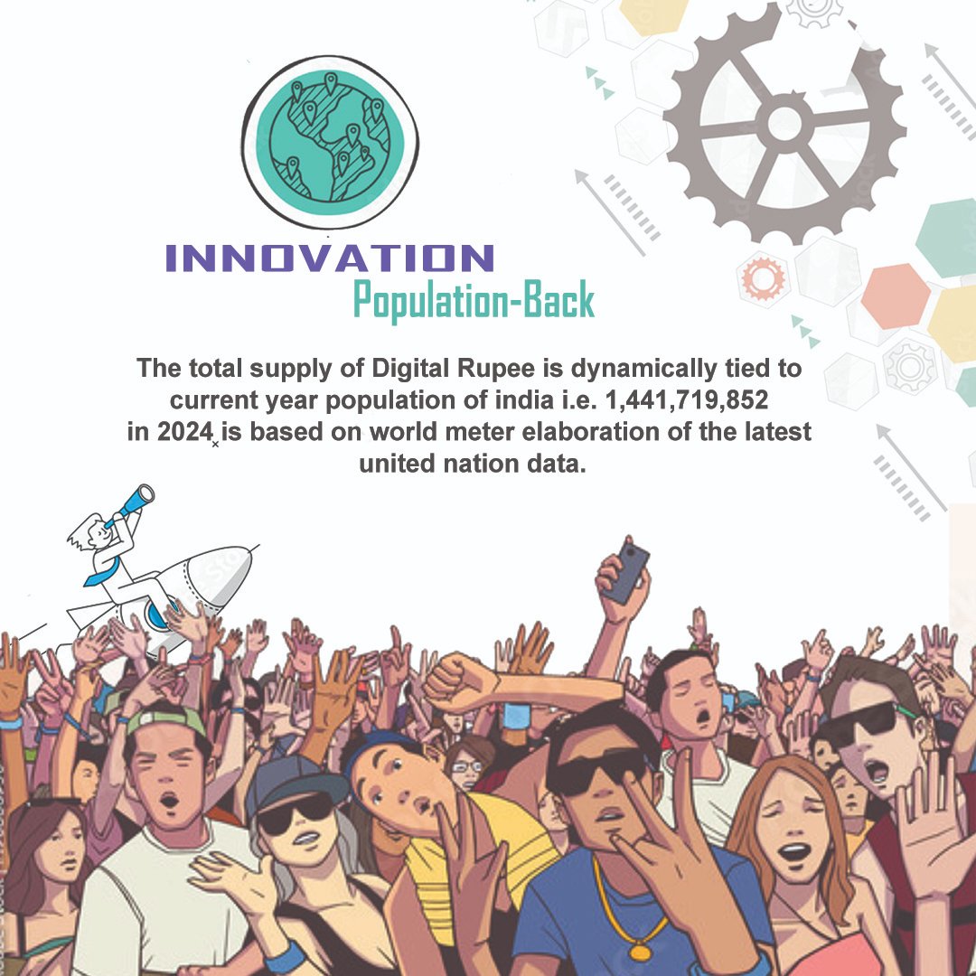 Do you know !!  
The total supply of Digital Rupee is dynamically tied to current year population of india i.e. 1,441,719,852 in 2024 is based on world meter elaboration of united nation data. 
For more info. visit digitalrupee.io
Community link: t.me/rupeetokencomm…