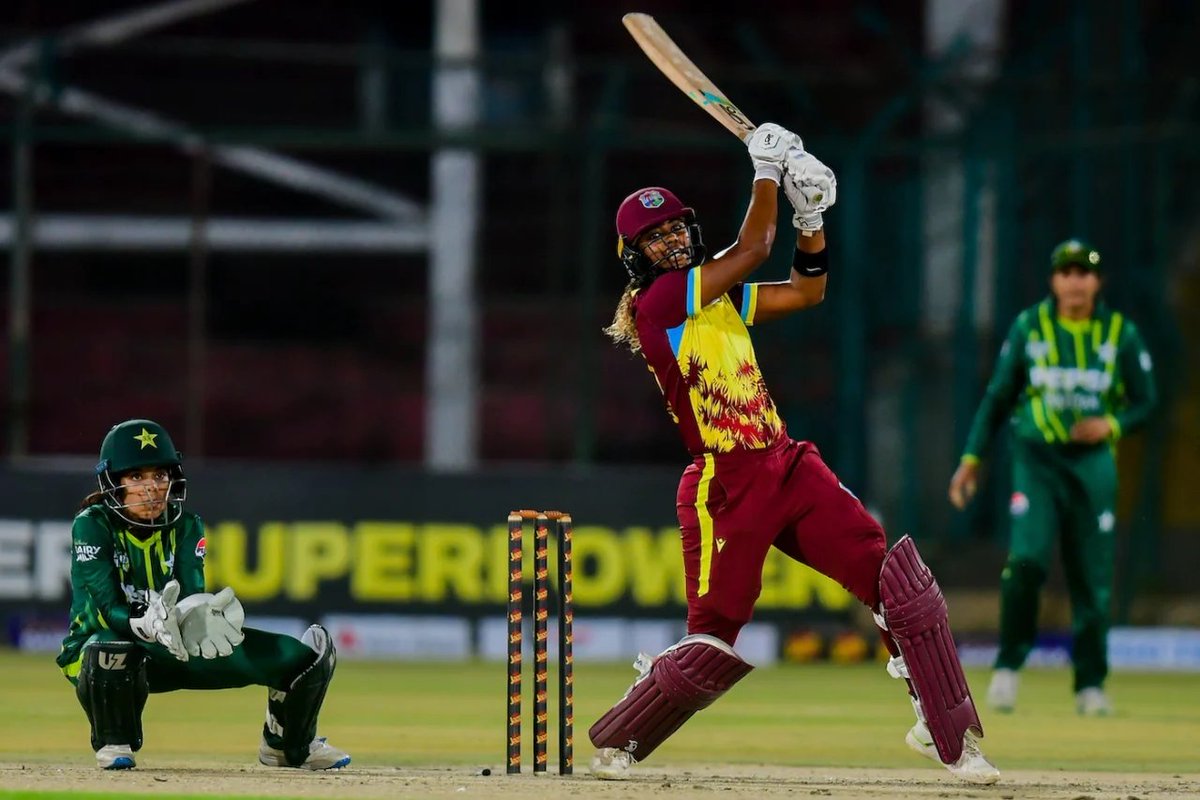 Most Combined ODI & T20I runs in this PaK v WI women's Series: 530 - 𝗛𝗮𝘆𝗹𝗲𝘆 𝗠𝗮𝘁𝘁𝗵𝗲𝘄𝘀 248 - S Campbelle 219 - Sidra Amin 192 - Stafanie Taylor 179 - Muneeba Ali Matthews also has the most wickets (13).