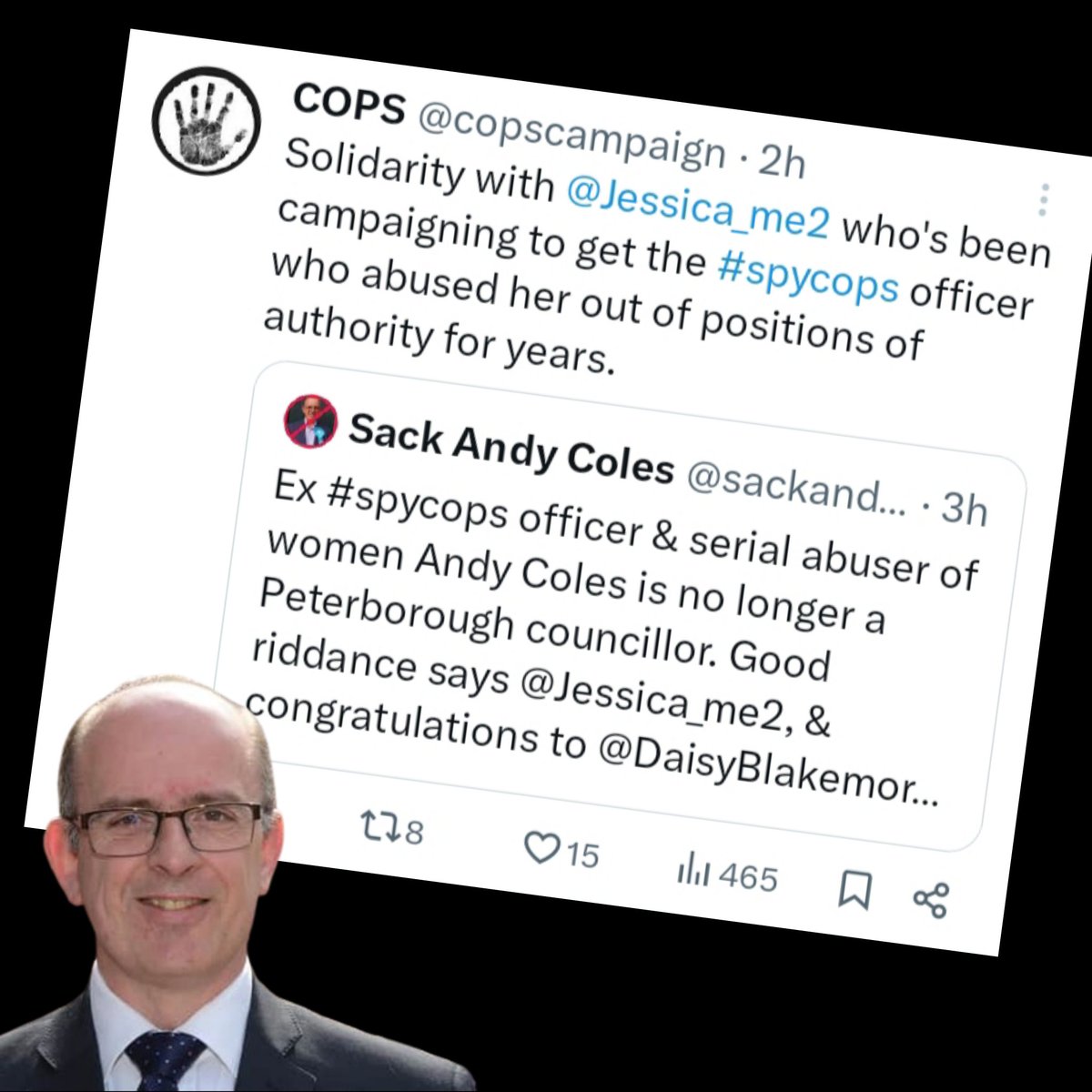 Ah .... the irony, #CllrAndyColes (#Tory) - beaten by an 18 year old female! 😅

#Spycops #FlettonAndWoodston #DaisyCreedonBlakemore #Peterborough  #PCCelections2024 #Fletton #Woodston