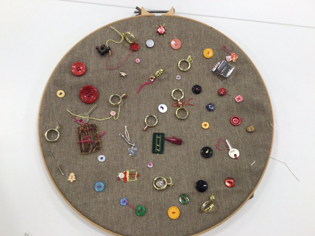 Big thank you to Sharon @playinpoppies for supporting our exhibition & festival. We loved your sewing hoop, it was wonderful to see how this collective creation evolved throughout the day with fab folk adding a stitch and an object. 💗