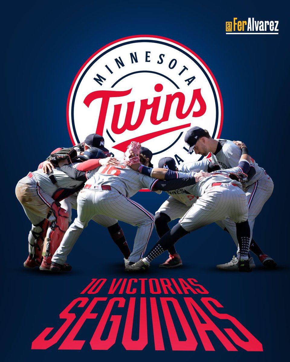 Los #MNTwins inicia la jornada del viernes con 10 victorias consecutivas, todas contra equipos por debajo de .500 (White Sox 7, Angels 3). Son el segundo equipo en las últimas 10 temporadas con una racha de 10 victorias contra equipos por debajo de .500 (2022 Bravos 14)