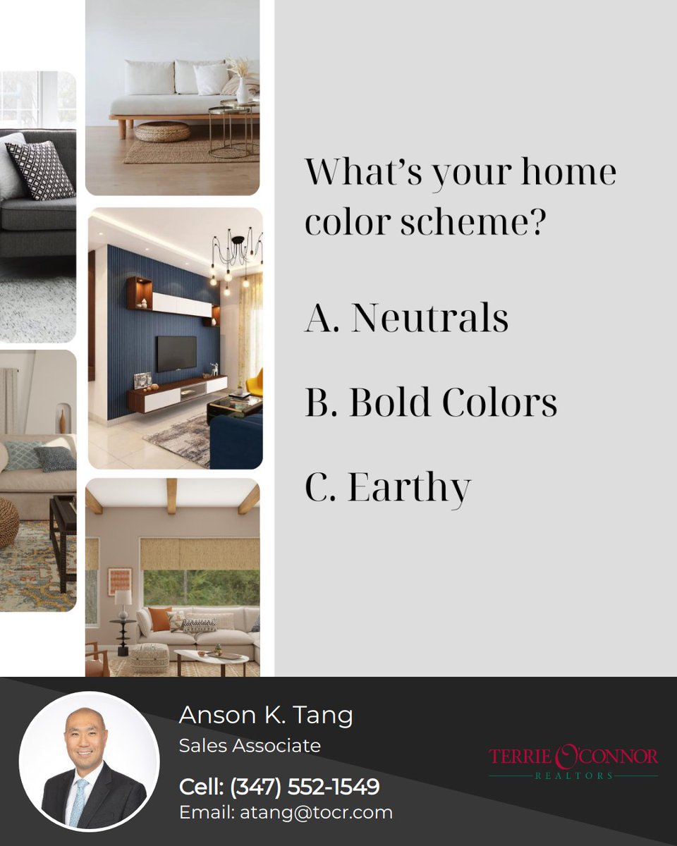 Every color in your home tells a story. Cool blues, vibrant yellows, earthy tones—what's your color narrative? Dive into the hues shaping your space. 

#WeAreTOCR #TerrieOConnorRealtors #RealEstate #saddleriver #uppersaddleriver #realtor #LuxuryLiving #DreamHome #RealEstateGoals