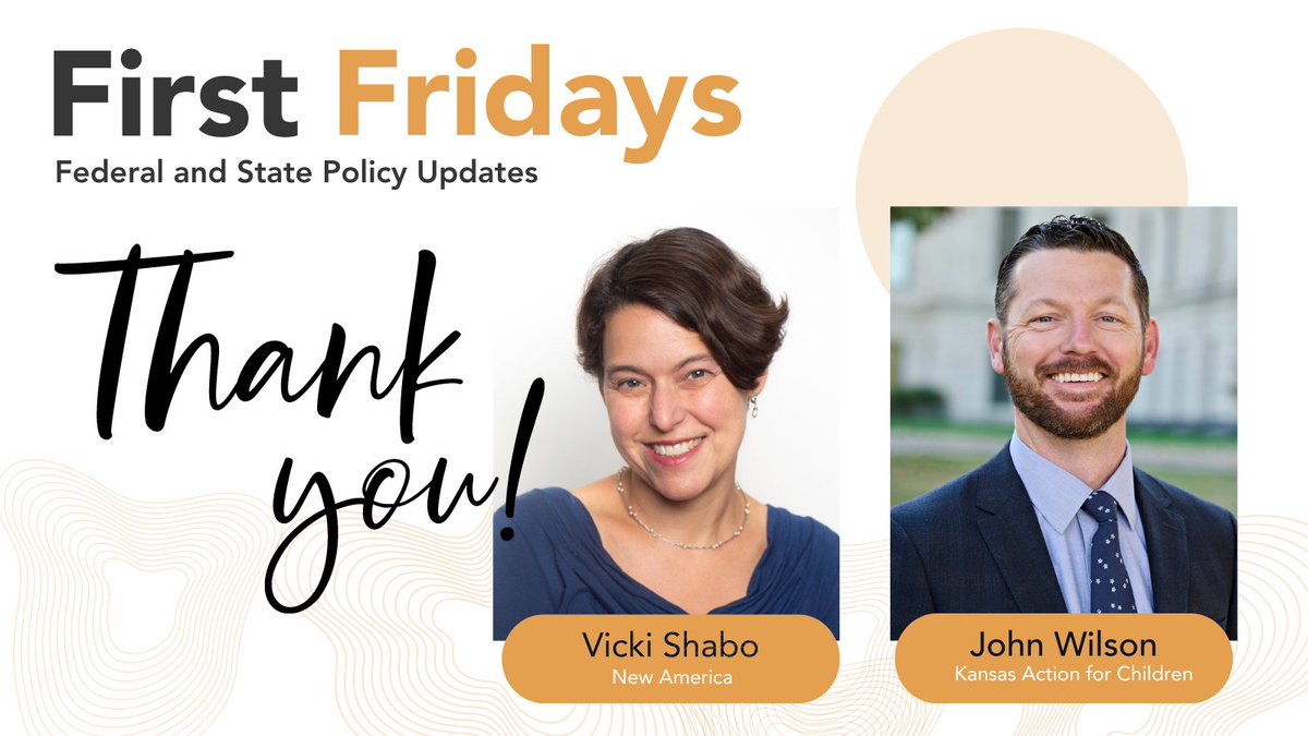 Thank you @VShabo and @john_c_wilson for an insightful update on federal paid leave and the latest state legislative session. You can find the recording of today's conversation as well as useful resources here: first1000daysks.org/first-fridays-…
#First1000DaysKS #PaidLeave #ksleg