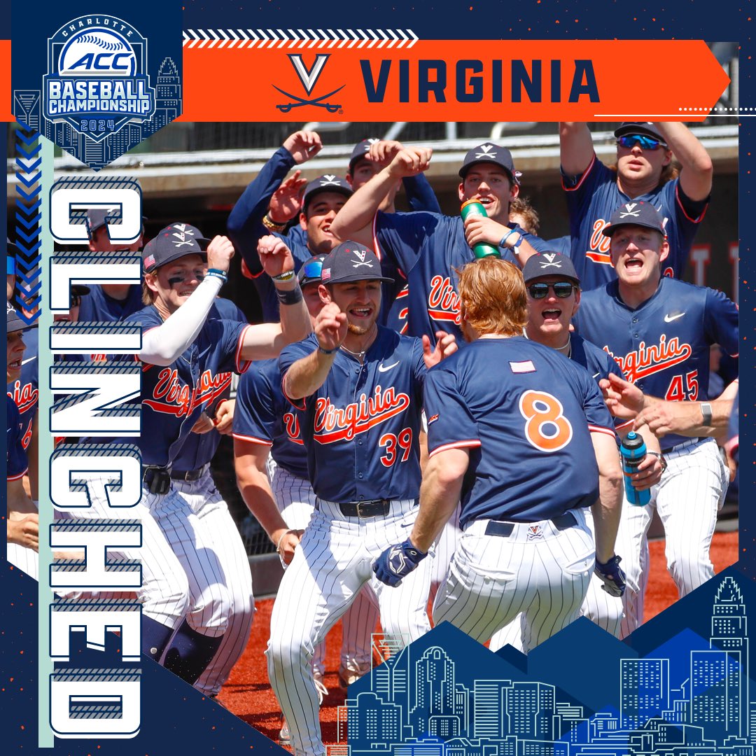 𝘾 𝙇 𝙄 𝙉 𝘾 𝙃 𝙀 𝘿 ⚔️ @UVABaseball has secured a spot in the 2024 ACC Baseball Championship!