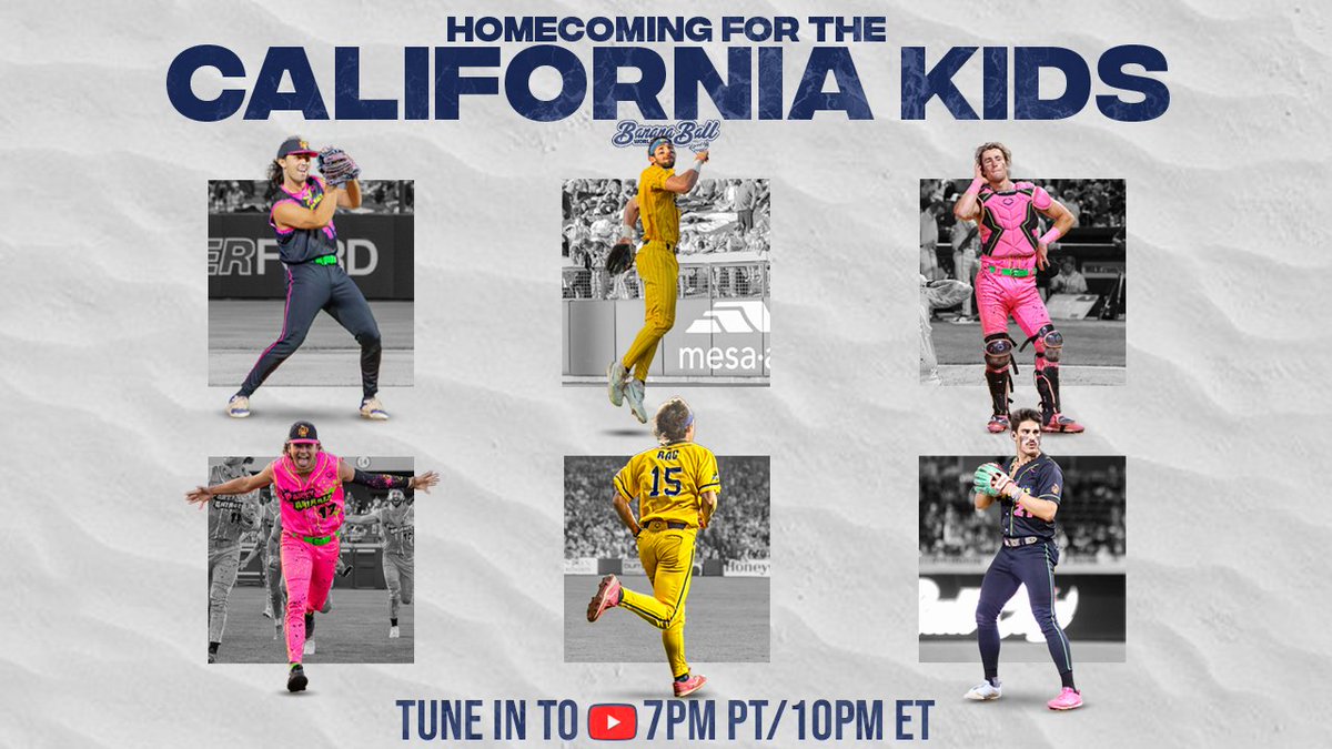 Banana Ball is in Fresno, California this weekend, and this is a homecoming for a lot of our guys🤙 Tune into Youtube tonight at 7pm PT to watch: bit.ly/livebananaball