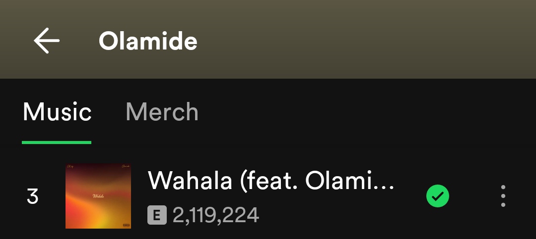 🚨 Wahala — Ckay x Olamide has surpassed over 2 Million streams on Spotify.