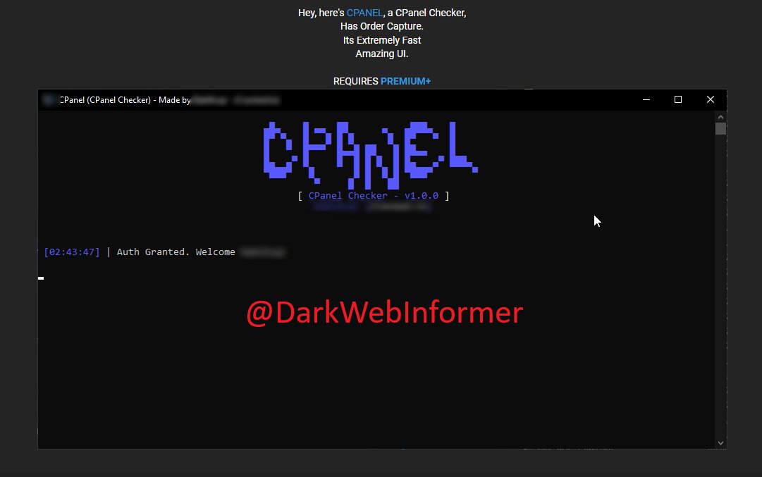 ⚠️CPanel Checker⚠️is exactly what it says.. it checks CPanel. It also has Order capture.

#CTI #Darknet #DarkWeb #DarkWebInformer #Cybercrime #Cybersecurity #Cyberattack #Infosec #CPanel